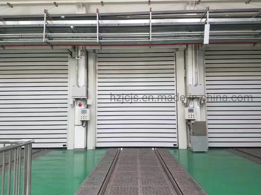 Panel pintu linier pola paduan aluminium cepat gulung dan penutup spiral pintu keamanan